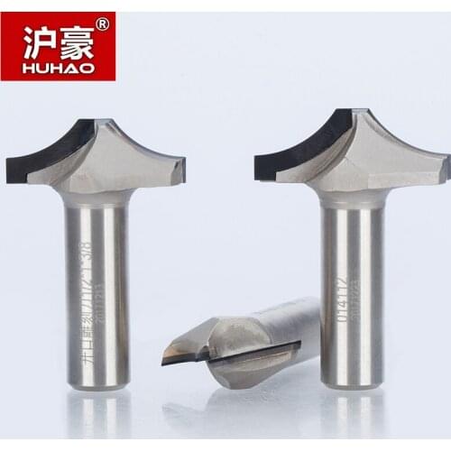 HUHAO 1pc 1/2" Shank Diamond CVD Coating Round Chisel Endmill Woodworking Cutter PCD Arc Line Cabinet Door Router Bit