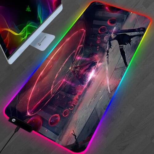 Gaming Nier Automata Mouse Pad RGB Accessories Gamer PC Computer Mousepad Backlit Mause Pad XL LED Desk Mat Keyboard CS GO Table