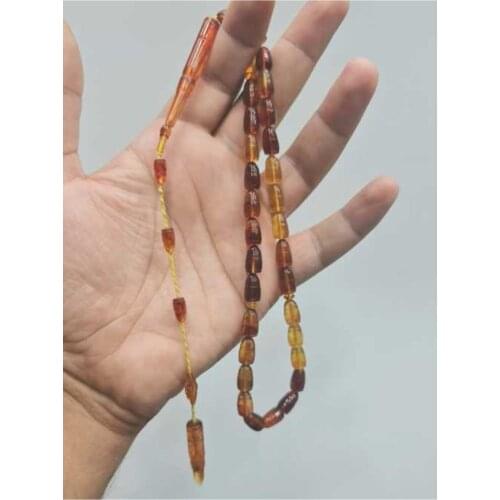 Islamic Tasbih Muslim Rosary Beads 33 Prayer Rosary For Men Bracelet For Men Accessory amber oltu amber stone Handmade Turkey