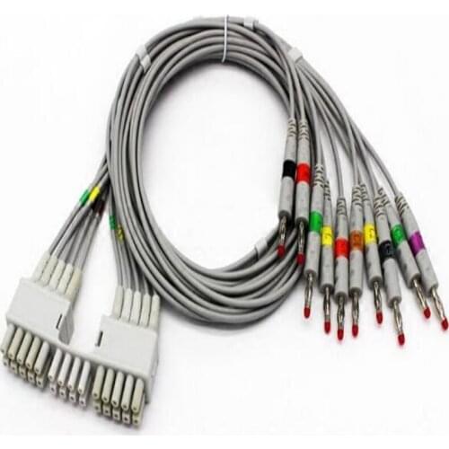 Compatible for Mortara ELI 230l Telemetry ECG Holter Cable with 10 Leadwires, Electrocardiography leadwires Banana end AHA