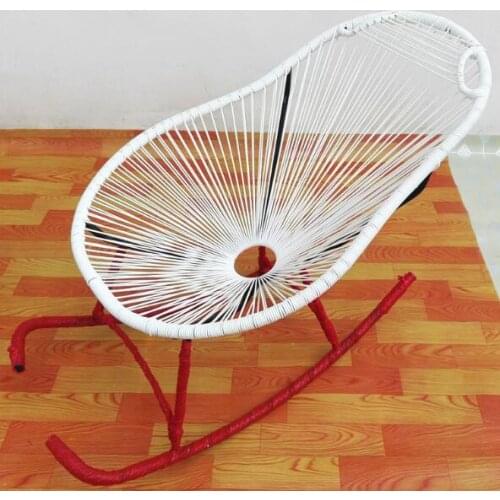 Rocking chair PE cane chair Garden Chair Round Iron Courtyard Chair