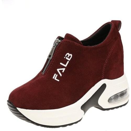 2021 Women Casual Shoes Zipper Breathable Female New Autumn Winter Sneakers Womens Shoes Air Cushion Mesh Platform Sneakers