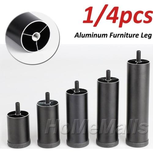 4pcs Metal Adjustable Furniture Leg Replacement for Sofa Office Table Couch Cabinet TV Stand Leg Aluminum Alloy Furniture Feet