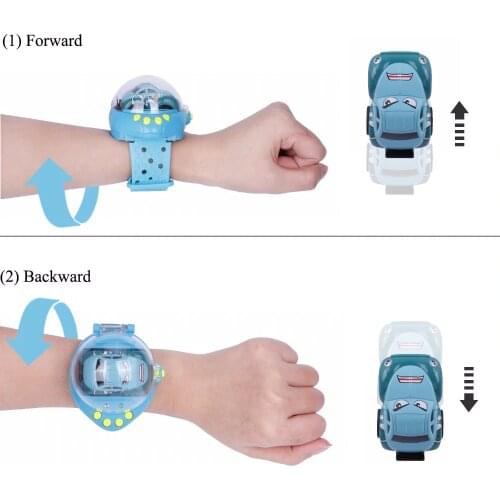 RC Mini Car Pocket Racer Remote Control Cute Cartoon Kid Toys Gravity Sensor Watch Small Electric Dual-CTRL Vehicle USB Recharge