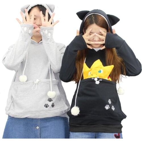 Fashion Cat Cuddle Pouch Mewgaroo Nyangaroo Dog Pet Hoodies Casual Kangaroo Hoody Sweatshirts