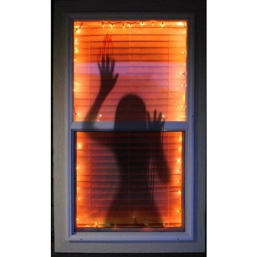 Halloween Ghost Window Decal Horrible Female Ghost Removable Glass Window Wall Stickers Party Festive Atmosphere Decor