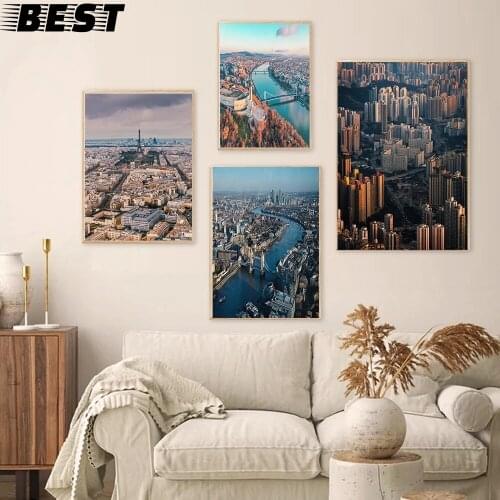Paris New York City Night Landscape Poster Nordic Home Decoration Art Canvas Painting For Living Room Bedroom Wall Pictures
