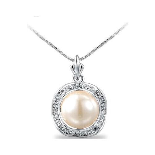 JS N107 New Arrival Irregularity Pearl Necklace Gold And Silver Color Necklaces Pendants Nickel Free Elegant Women Jewelry