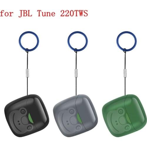New Ultra-thin Soft TPU Protective Cover Case with Chain For JBL Tune 220TWS Wireless Bluetooth Headset Charging Case