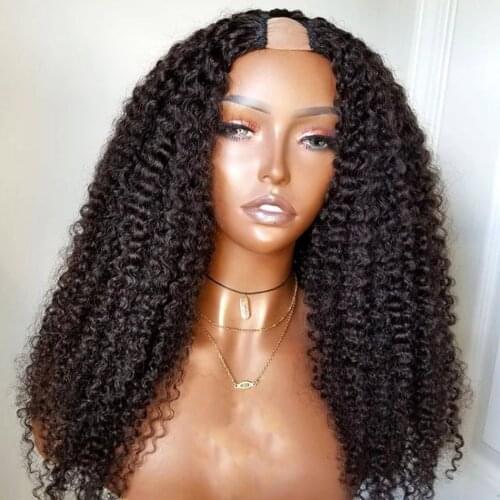 Eversilky Kinky Curly U Part Full Machine Made Human Hair Wigs for Africa American Women Easy Install No Gel No Glue Needed