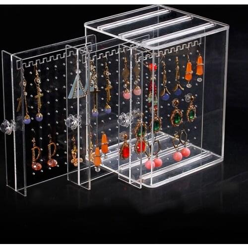 New Fasion Acrylic Material Jewelry Display Holds Up Earrings Earring Holder And Jewelry Organizer Earring Showcase Stand Box