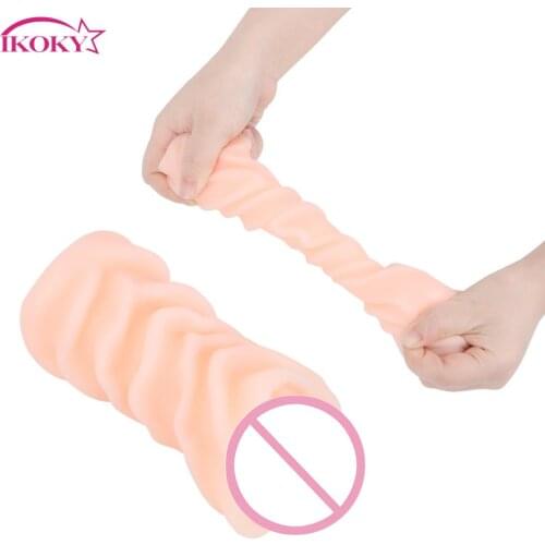 IKOKY Realistic Oral Sex Male Masturbation Cup Sex Toys for Men Artificial Vagina Fake Pussy Vagina Male Aircraft Cup Erotic