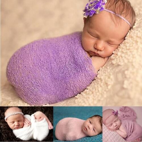 Baby Girl Photography Props Accessorie Newborn Bed Wraps Infant Clothes Babywear Receiving Blankets Hemp Swaddling Sleeping Sack