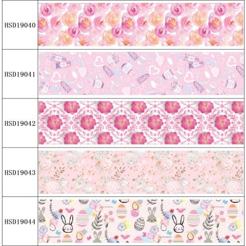 22MM 25MM 38MM 50MM 75mm Printed Pattern on Grosgrain Ribbon for diy ribbon