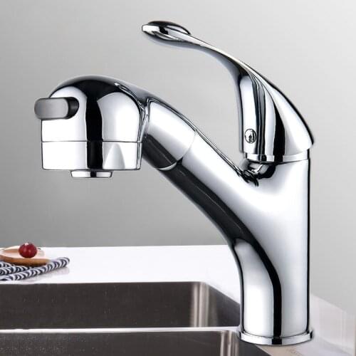 360 Swivel Pull Out Taps Polished Kitchen Faucet Sink Mixer Tap Bathroom Basin Faucets Tap Single Handle HOTBEST