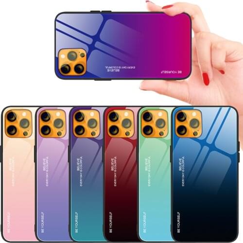 Colorful Gradient Phone Case For iPhone 11 7 8 XR Glass Cover For iPhone 11 12 Mini 13 Pro XS Max X 8 7 6s Plus 5 SE XR Case
