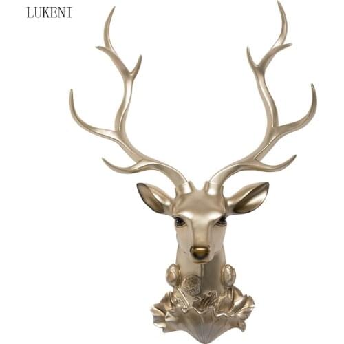 Chinese Style Light Luxury Style Wall Decoration Living Room Dining Room Background Wall Pendant Deer Head Wall Hanging Lucky