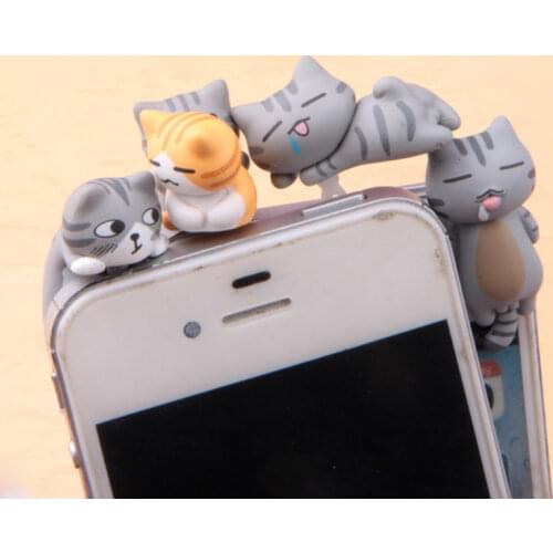 Kawaii Random 3.5mm Universal Series Mobile Phone Dustproof Mini Saliva Cat Dust Plug Lovely Ornaments Gift 2.5cm Accessories