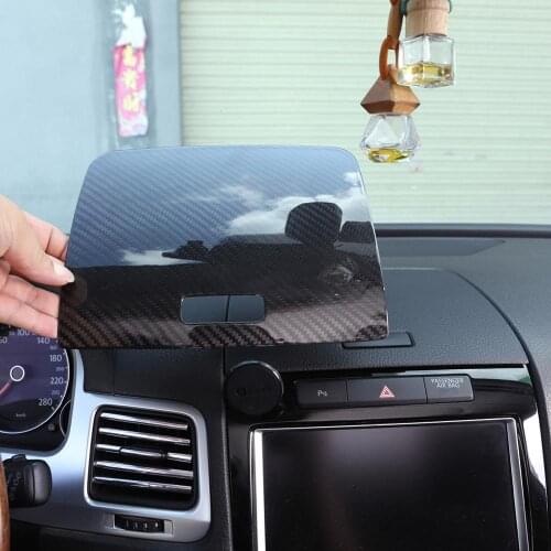Real Carbon Fiber Material Interior 3D Sticker Car Center Storage Box Trim for Volkswagen Touareg 2011-2018 Models Accessories