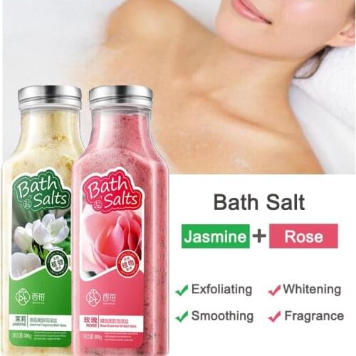 1 set=2 piece Floral scent fragrance rose and Jasmine exfoliating body scrub petals bath salts whitening soak bath