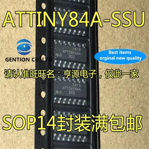 10Pcs ATTINY84A ATTINY84A-SSU SOP-14 8-bit embedded microcontroller chip in stock 100% new and original