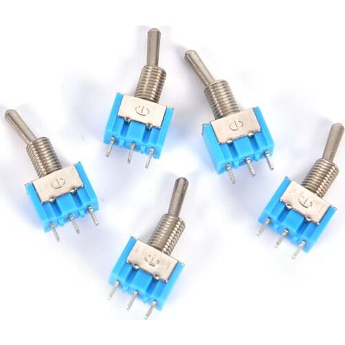 10 Pieces Blue Mini Toggle Switches MTS-102 3-Pin SPDT ON-ON 6A 125VAC Miniature Wholesale