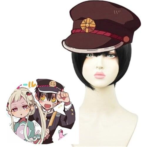 2020 Anime cosplay Toilet-Bound Hanako-kun Short black hair Campus Fantasy Anime High Temperature Silk Wig Halloween Party Props