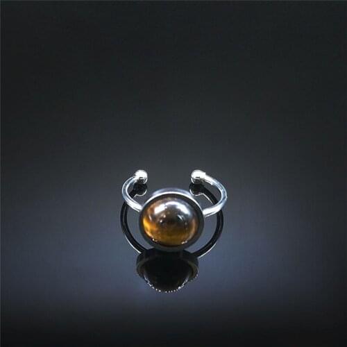 2021 Fashion Stainless Steel Tiger Eye Natural Stone Rings Women/Men Silver Color Ring Jewelry anillo acero inoxidable RXS05