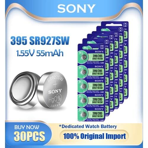 30PCS Sony 395 399 AG7 SR927SW SR927W SR927 LR927 LR927W For Pedometer Scale Watch Battery 1.55V Silver Oxide Button Coin Cell