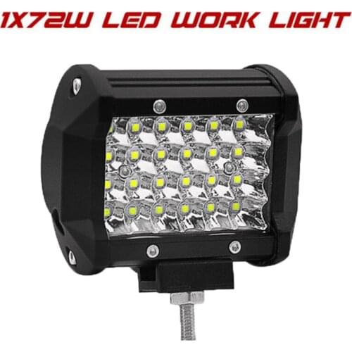 72W Led Working Light Bar Spotlight Off Road Vehicle Diving Truck Suv 4wd Atv 4 X 4 Led Light Pole Off Road Spotlight Combinati