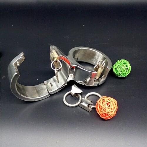 Slave Bdsm Bondage Hand Cuffs Toys Male/female Handcuffs for Sex 8 Style Fixed Stealth Lock Metal Handcuffs Stainless Steel