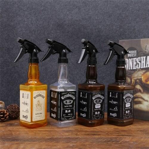 400ML/600ML Hairdressing Spray Bottle Salon Barber Hair Tools Water Sprayer Retro Whiskey Oil Head Watering Can