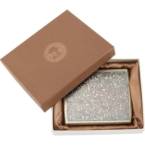 New Cigarette Case Cigar Storage 20pcs Capacity Tobacco Holder Retro Flower Smoking Accessories Metal Multifunction Cig Case