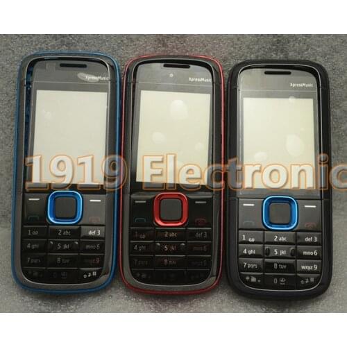New Full Phone Housing Cover Case Display Glass+Middle Frame+Back Cover With english Keypad For Nokia 5130