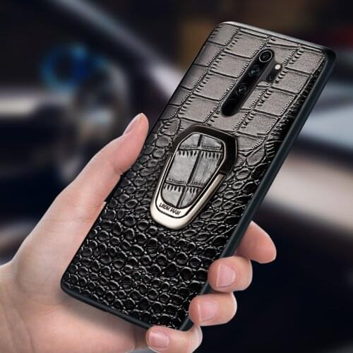 Genuine Leather Magnetic Ring Holder case For Redmi note 8 pro 8t 9S 9 10 pro bracket cover for xiaomi mi 10 T note 10 Pro 9t