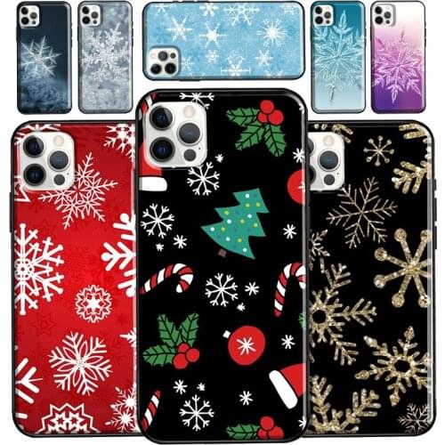 Christmas Snowflakes Case For iPhone 12 Pro Max XS X XR Full Cover For iPhone 11 Pro Max 7 8 Plus 6S SE 2020