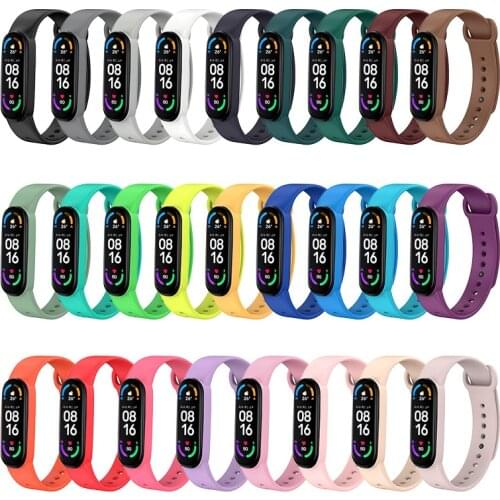 Pure color silicone Replacement Bracelet for Mi Band 6 Strap Sport Wrist Strap for Xiaomi Mi Band 6 Wristband