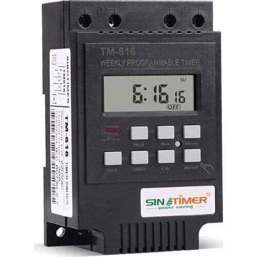 SINOTIMER TM616 Sinotimer Digital Time Switch Weekly Programmable 30amp Relay Control Timer 220v Din Rail Mount