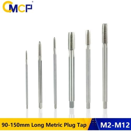CMCP HSS Machine Screw Thread Metric Plug Tap 90-150mm Length M2-M12 Screw Thread Tap Drills Machine Taps