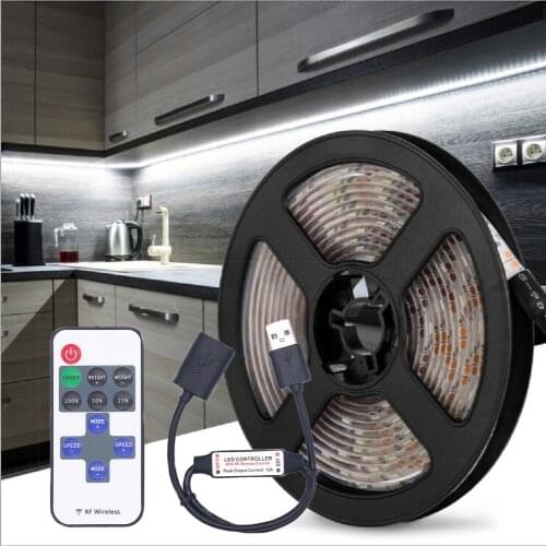 Dimmable LED Strip Light USB 2835SMD DC5V Flexible LED Lamp Tape Ribbon 1M 2M 3M 4M 5M TV Desktop Screen BackLight Diode light