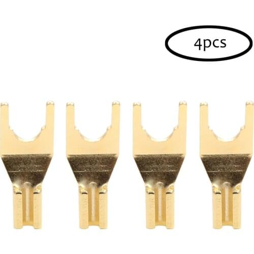 HIFI Audio Grade Gold Plated Spade for Speaker cable Y terminal adapter