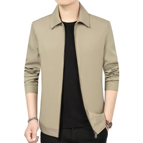 Best Sale Men Fashion Plus size 4XL Plain Casual Windbreaker Turn Down Collar Jackets