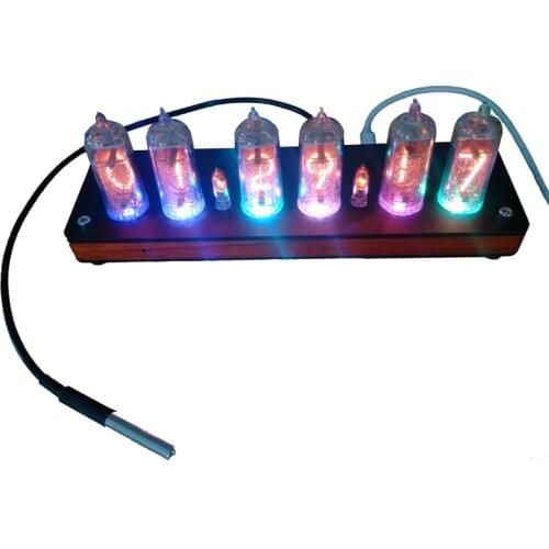 IN14 Nixie Clock DIY Clock QS18 GPS Timing Wooden Shell Digital Tube Clock