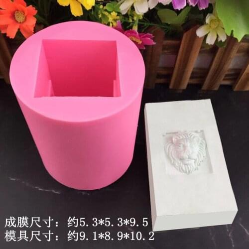 INS European-Style Retro Lion-Shaped Cylinder Candle Mold Aromatherapy Decoration Fragrant Stone DIY Soap Candle Silicone Mold