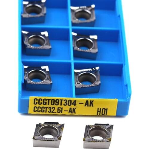 10pcs CCGT09T302 AK H01 CCGT09T304 AK H01 Carbide Insert CCGT09T308 AK H01 CNC Lathe Tools Milling Insert Aluminum Turning Tools