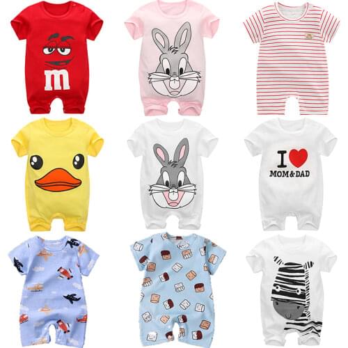 2021 Cheap cotton Baby romper Short Sleeve baby clothing Summer Unisex Baby Clothes girl and boy jumpsuits Thin section