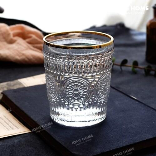Retro 300ML Engraving Sun Flower Round Water Bottle Cup Vintage Juice Cup Beer Cup Milk Cup