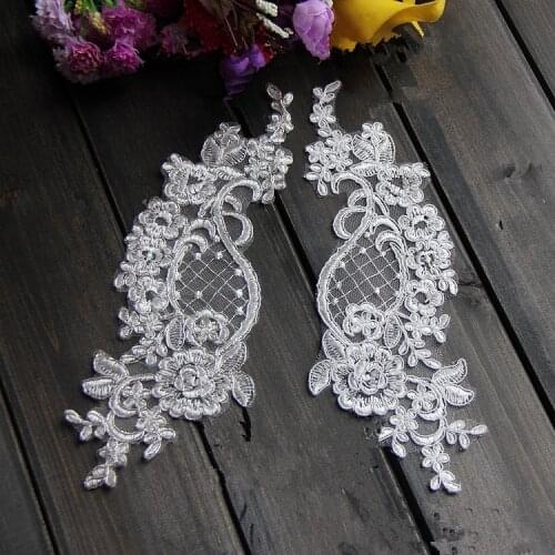 Lace Fabric Venise Flower Floral Motif Sewing Lace Trim Applique Embroidered Lace Applique sew on flower patch lace patch