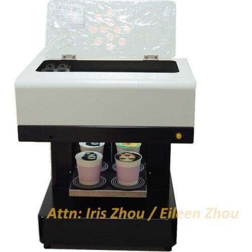 Multicolored selfie coffee printer for 4 cups printing per time cappuccino printer