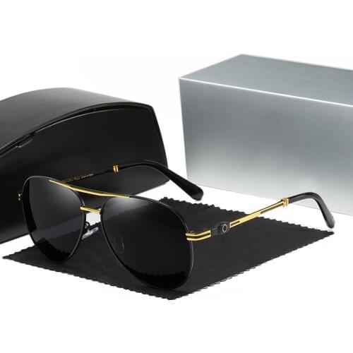 Polarized Sunglasses Men Brand Designer Mercede 2035 Pilot Light Metal Retro Glasses For Driving Fishing Oculos De Sol Masculino